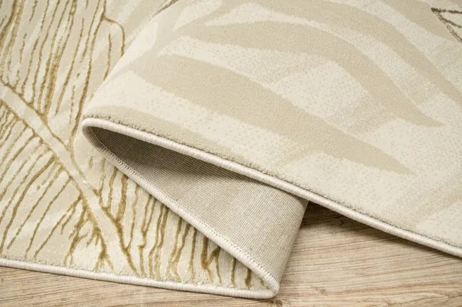 Koberec Allora Plus F784A lístie, krémový / béžový / zlatý