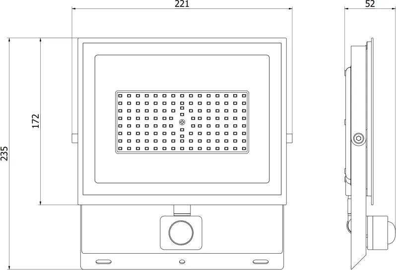 Mexen Luxpro+ LED reflektor s pohybovým senzorom, 70W, studená - 6500K, 7700 lm, čierna - L236-070-65-70