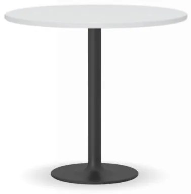 Konferenčný stolík FILIP II, priemer 800 mm, čierna podnož, doska biela