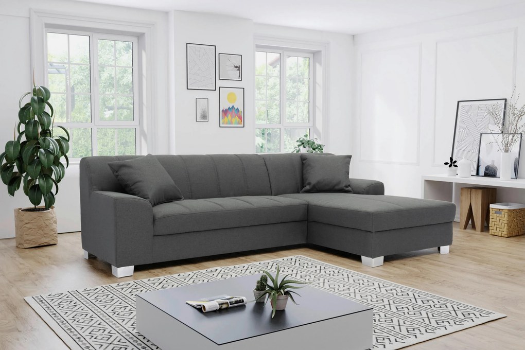 XXXLutz ROHOVÁ SEDAČKA, textil, sivá MID.YOU - Sedačky - 001776008313
