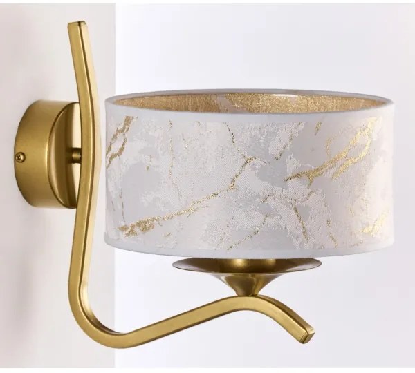 Jupiter 2111 - Nástenné svietidlo KASZMIR 1xE27/15W/230V biela/zlatá/mramorový dekor