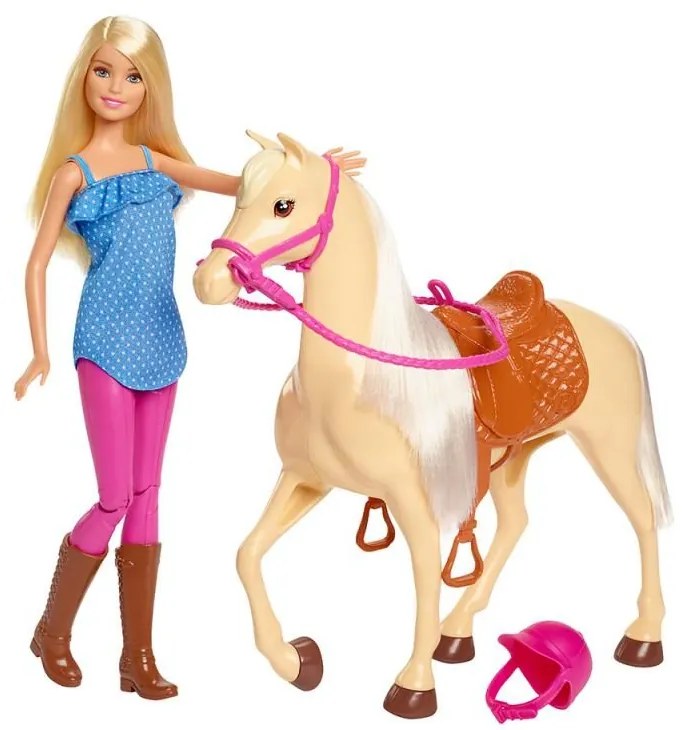 Mattel Barbie bábika s koňom FXH13