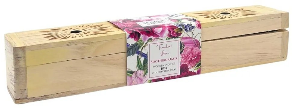 Arome Secret garden drevená krabička s vonnýmityčinkami Soothing Oasis, 10 tyčiniek