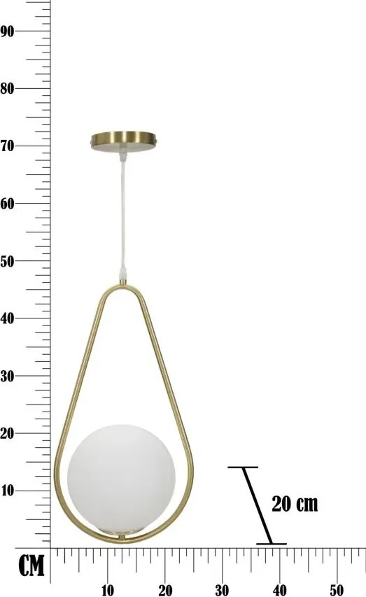 Závesný luster Glamy 46 cm biely/zlatý