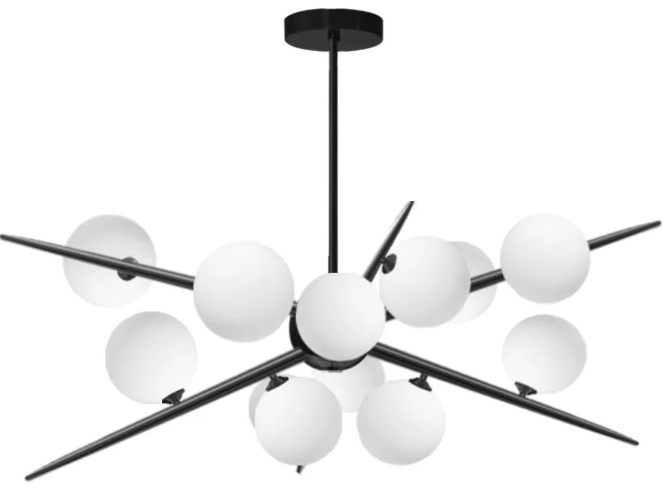 Toolight Tolight, stropné svietidlo 8xG9 APP999-12CP, čierna, OSW-05552