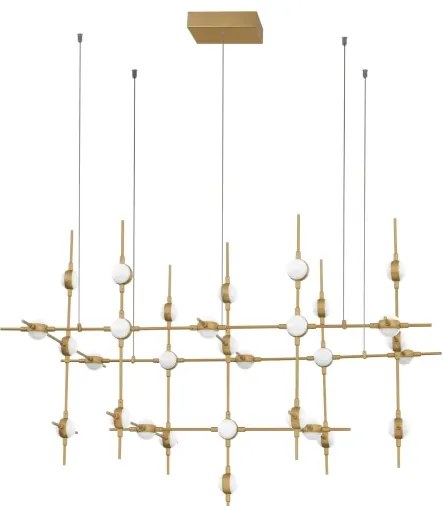 LED luster Atomo 106 zlaté s diaľkovým ovládaním