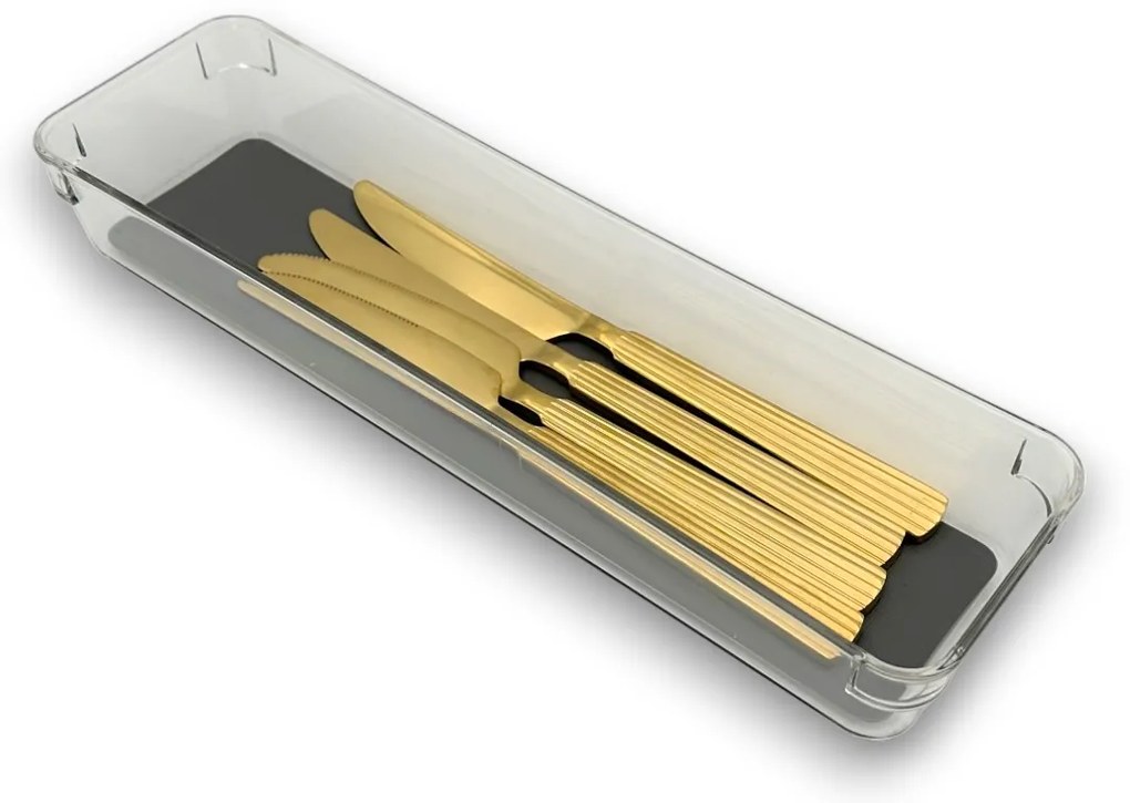 Organizér do zásuvky do kuchyne aj kúpeľne, príborník GREY 33 x 9 x 5 cm