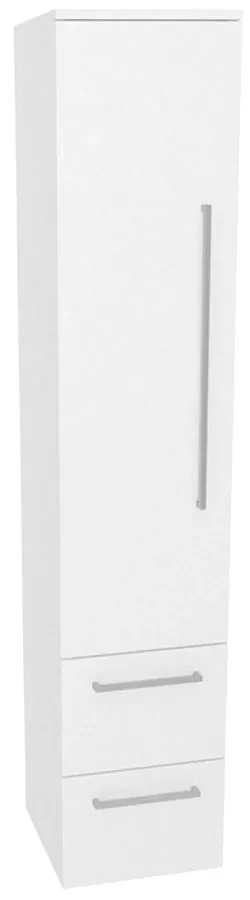 Mereo, Mereo Bino, kúpeľňová skrinka vysoká 163 cm, ľavá, Multidecor, Biela vysoký lesk perlička, MER-CN697BIEL