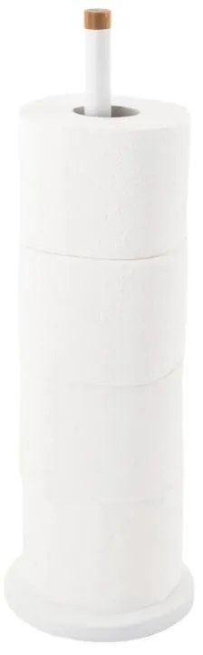 Erga príslušenstvo, zásobník na toaletný papier (4 rolky), biela matná-hnedá, ERG-YKA-P.SP1-WHT-B