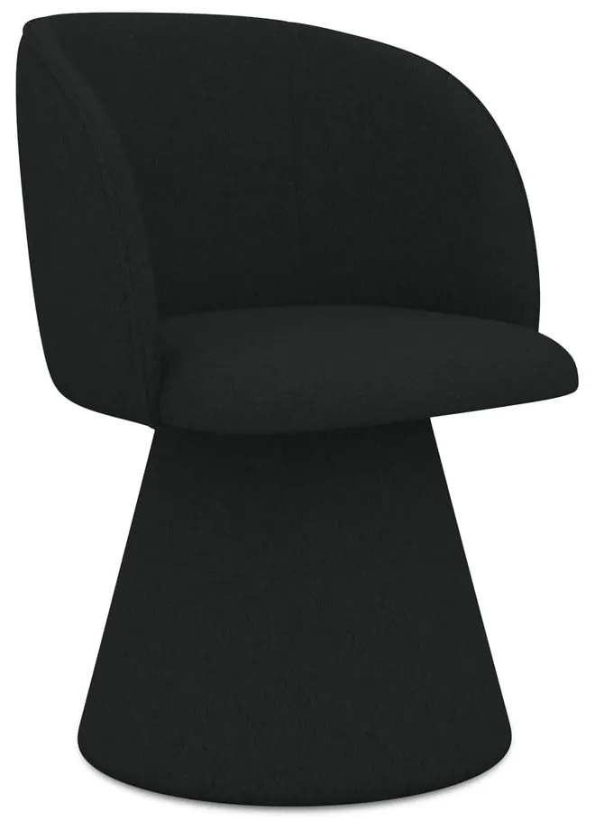 Čierne čalúnené jedálenské kreslo Maia – Makamii