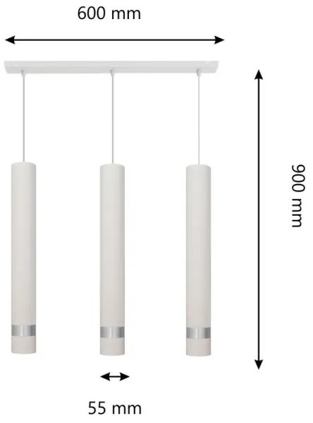 LED Luster na lanku TUBA 3xGU10/4,8W/230V biela/lesklý chróm