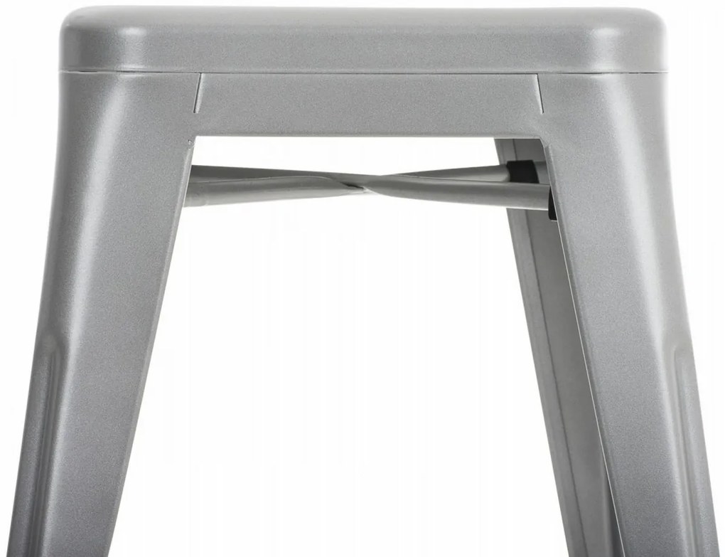 Stohovateľná kovová stolička Arm - Strieborná
