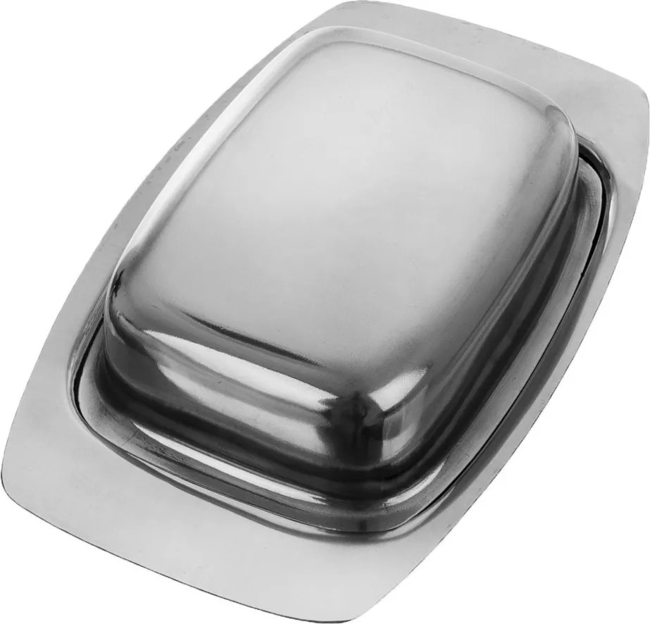 Nádobka na maslo z nehrdzavejúcej ocele v striebornej farbe – Orion