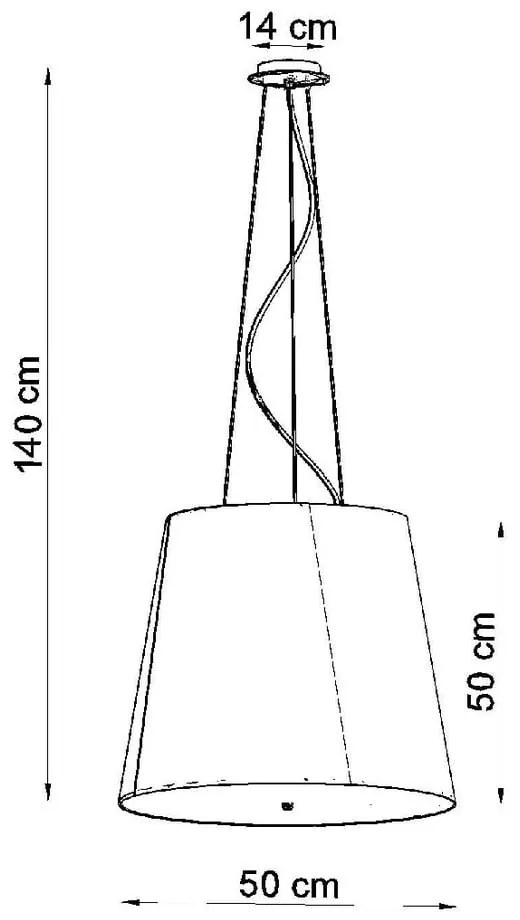 Čierne závesné svietidlo so skleneným tienidlom ø 50 cm Tresco - Sollux