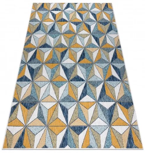 Dywany Łuszczów Kusový koberec Cooper Sisal Mosaic 22222 ecru/navy – na von aj na doma - 140x190 cm