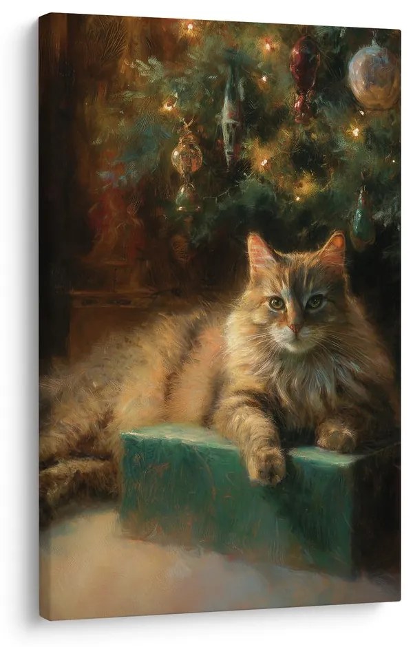 Obraz sviatočná atmosféra s mačkou