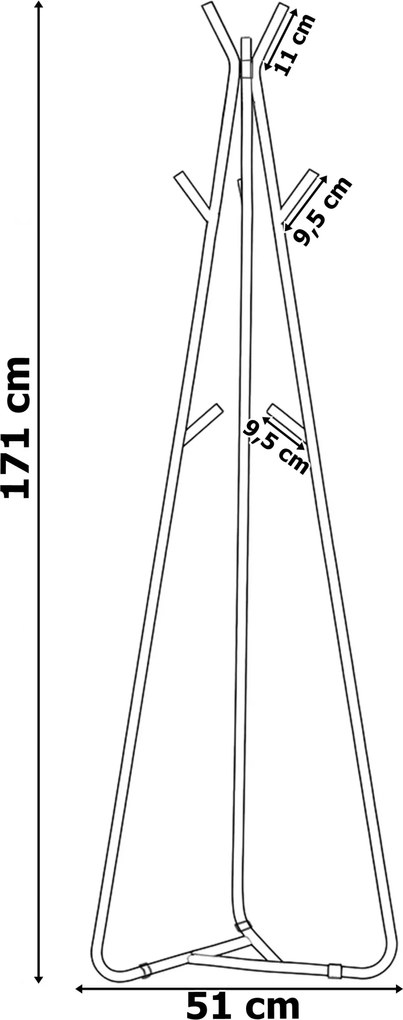 Předsíňový věšák ELIAN černý