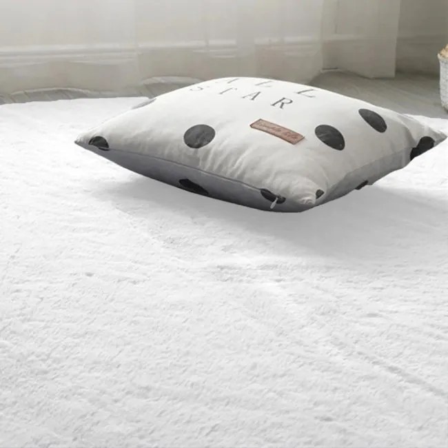 Protišmykový koberec RABBIT biely kruh