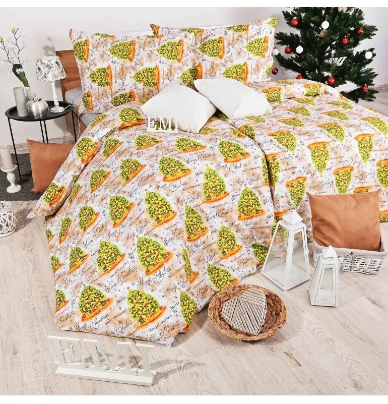 Vianočné obliečky bavlnené Shasa EMI, Štandardný set jednolôžko obsahuje 1x 140x200 + 1x 70x90
