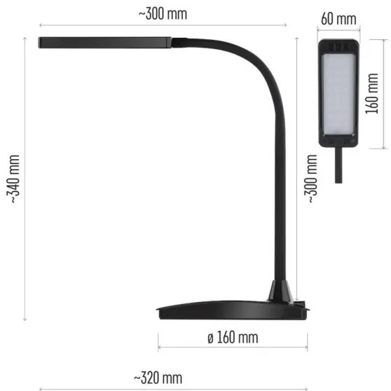 LED Stmievateľná stolová lampa EDDY LED/6W/230V 3000/4500/6800K čierna