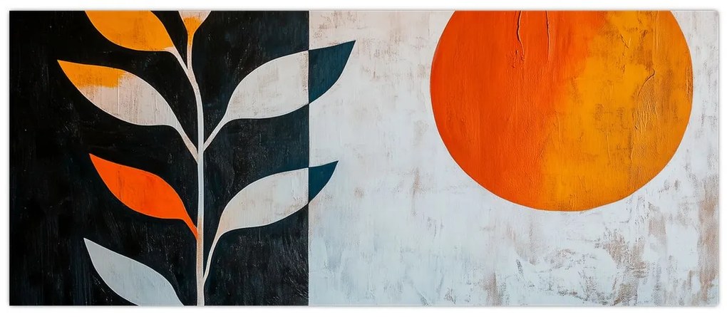 Obraz - Abstrakcia rastliny a slnka (120x50 cm)