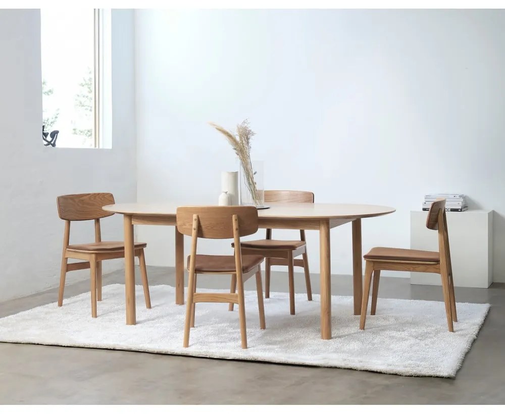 Rozkladací jedálenský stôl s doskou v dubovom dekore v prírodnej farbe 100x190 cm Gallina – Unique Furniture