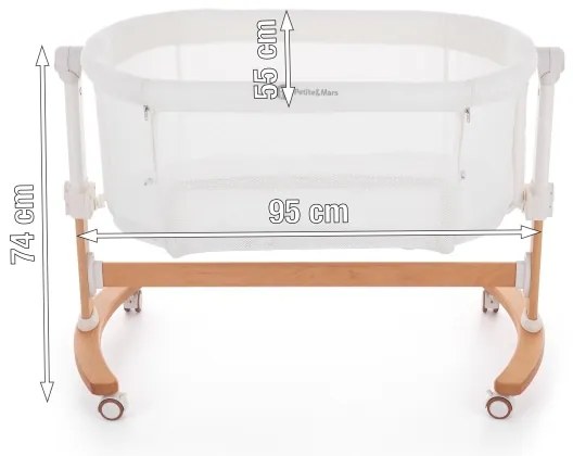 PETITE&amp;MARS - Detská postieľka 2v1 GLORY šedá