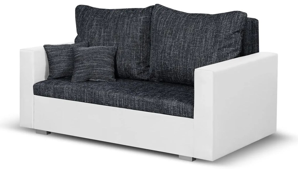 Pohovka pre 2 osoby s funkciou spania LEO Čierna/biela