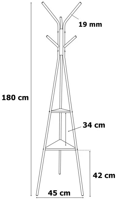 Stojanový vešiak ALDO RUSTIC čierny