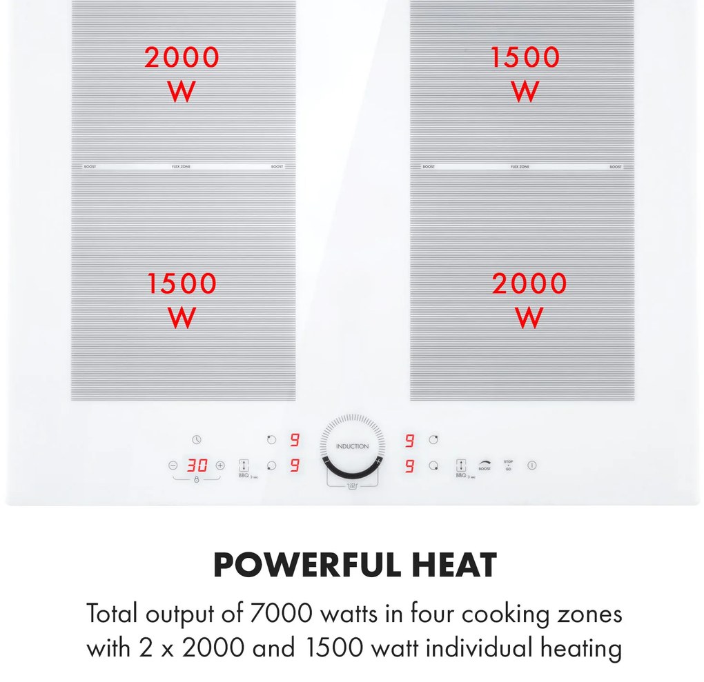 Delicatessa 60, vstavaná indukčná varná doska, 7000 W, 4 zóny, sklokeramika, časovač