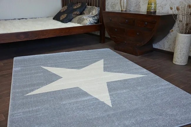 Koberec NORDIC Hviezda sivý / krém G4581