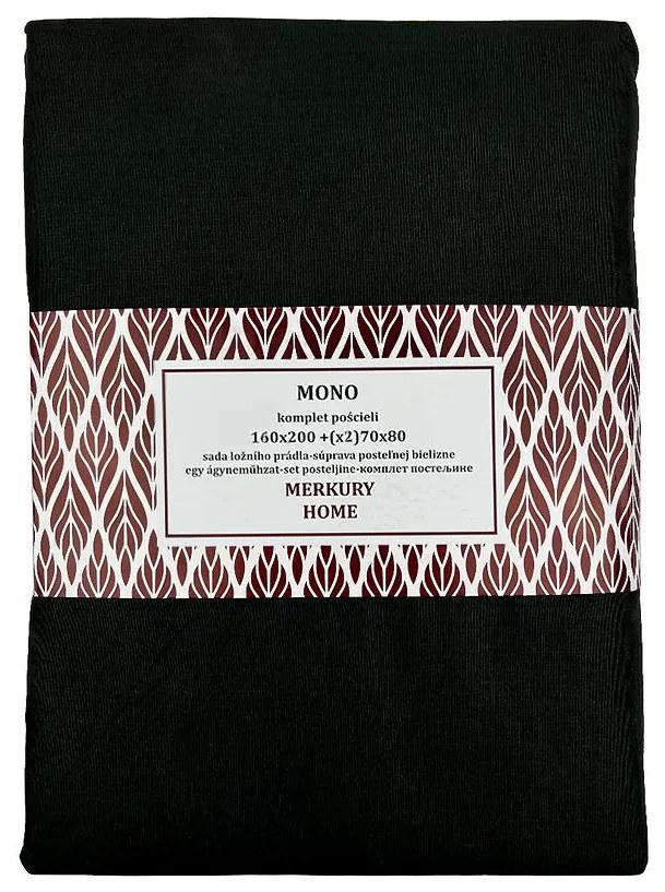 Obliečky Mono bavlna antracit 160x200 + (2) 70x80 Merkury Home