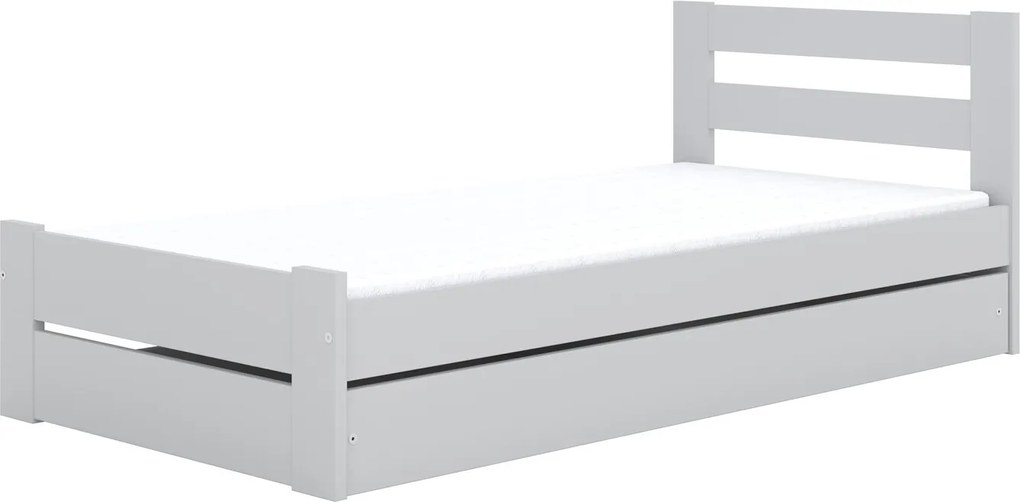 Detská posteľ EMILEK so šuplíkom - 180x90 cm - biela