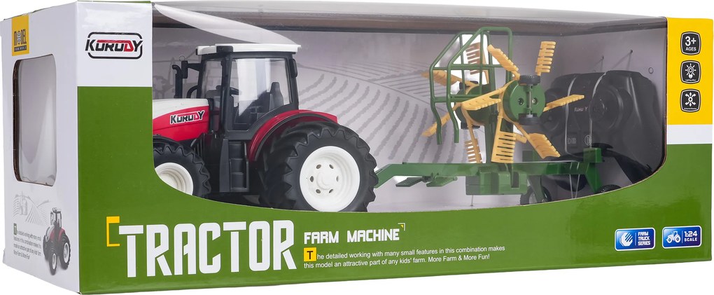 Ramiz Traktor + R/C hrable 1:24 Červená