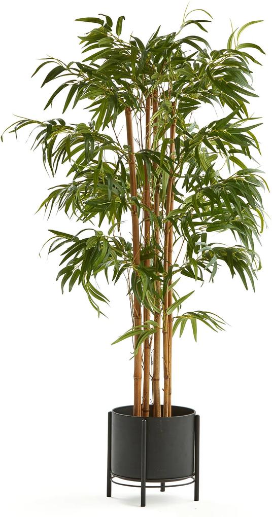 Umelá rastlina: Bambus, výška 1500 mm, čierny oceľový kvetináč
