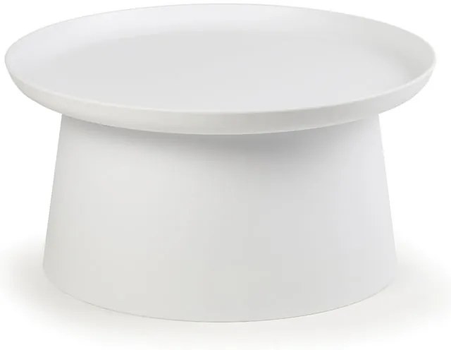 Plastový kávový stolík FUNGO, priemer 70 cm, biely