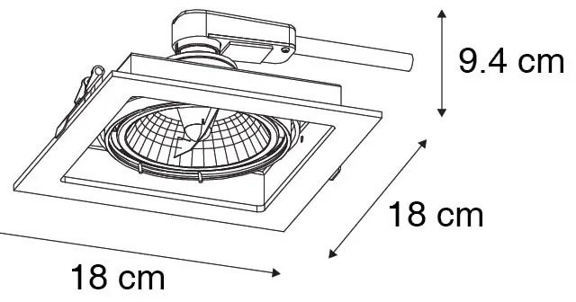 Moderné zapustené bodové svetlo čierne 18 cm nastaviteľné - Artemis 111