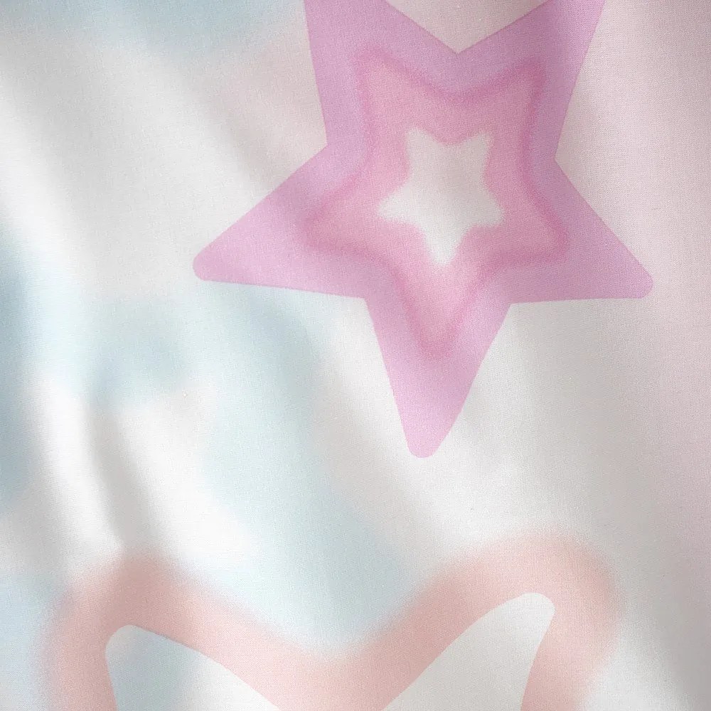 Biele/ružové detské obliečky na dvojlôžko 200x200 cm Ombre Stars – Catherine Lansfield