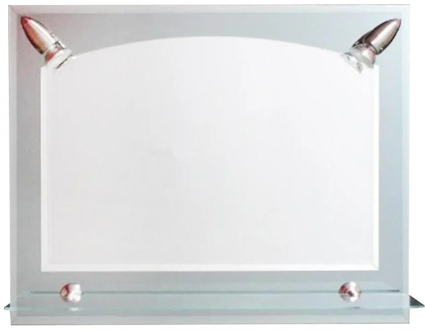 Kúpeľňové zrkadlo s nástennými svetlami a poličkou 198 67x54