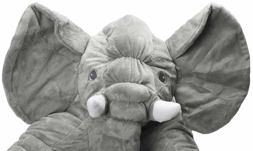 KIK Plyšový maskot slon sivý veľký 60cm