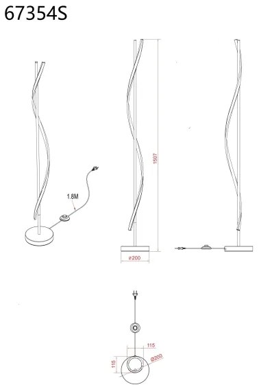 Globo 67354S - LED stojacia lampa WATKINS LED/30W/230V 3000K