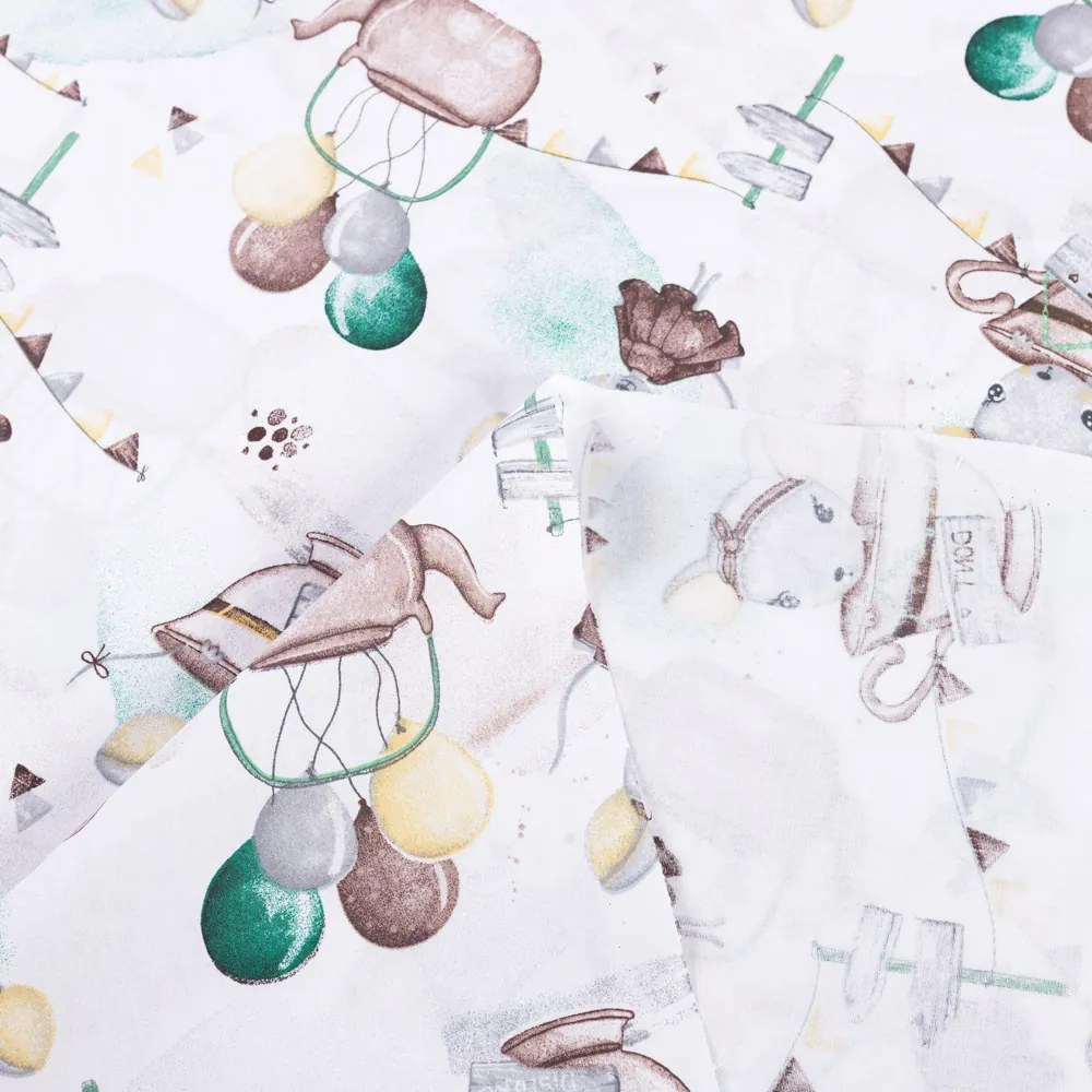 Biante Detský bavlnený záves Sandra SA-372 Myšky a konvičky na bielom 150x140 cm