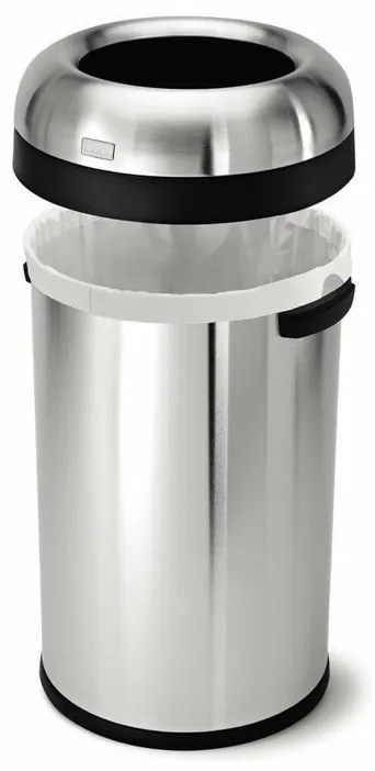 Guľatý otvorený kôš 80 l, matná oceľ, nerez