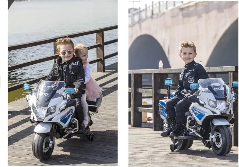 LEAN CARS BMW R1200 Policajná batéria Motocykel biela