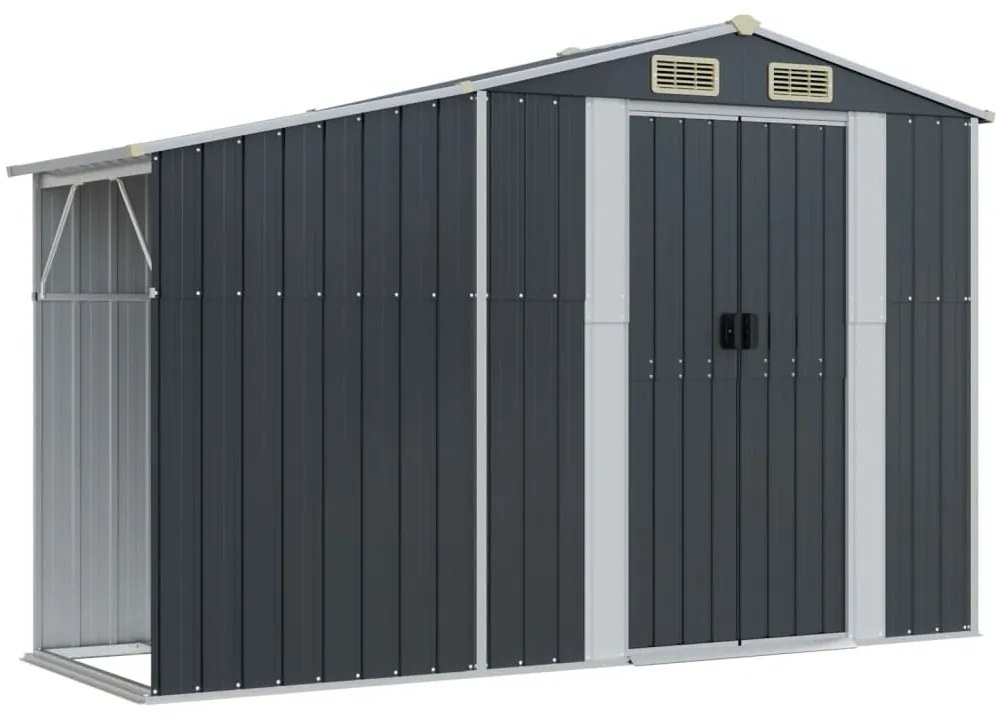 Záhradná kôlňa antracitová 277x93x179 cm pozinkovaná oceľ