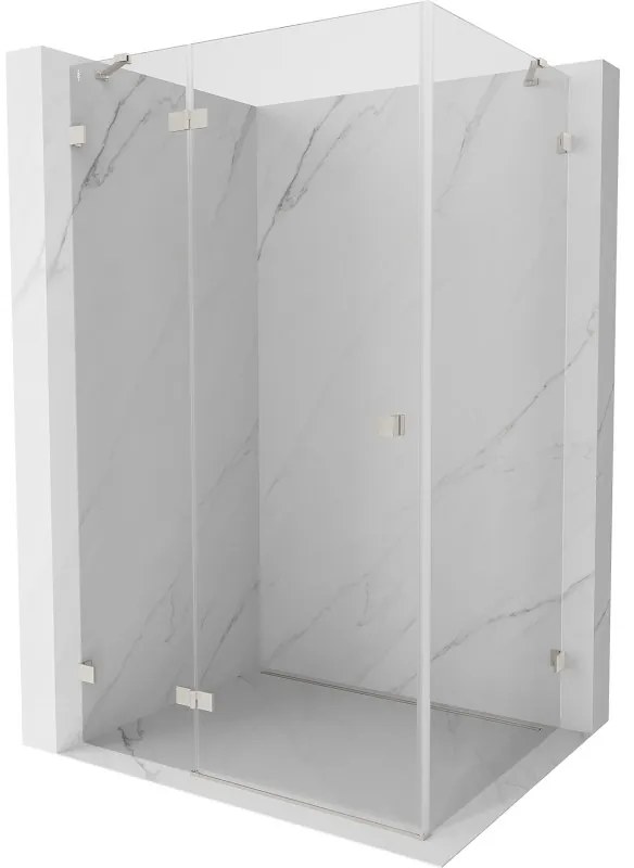Mexen Lunar, výklopný sprchový kút ľavý 100 x 80 cm, 8mm číre sklo, oceľový profil, 834-100-080-97-00-L