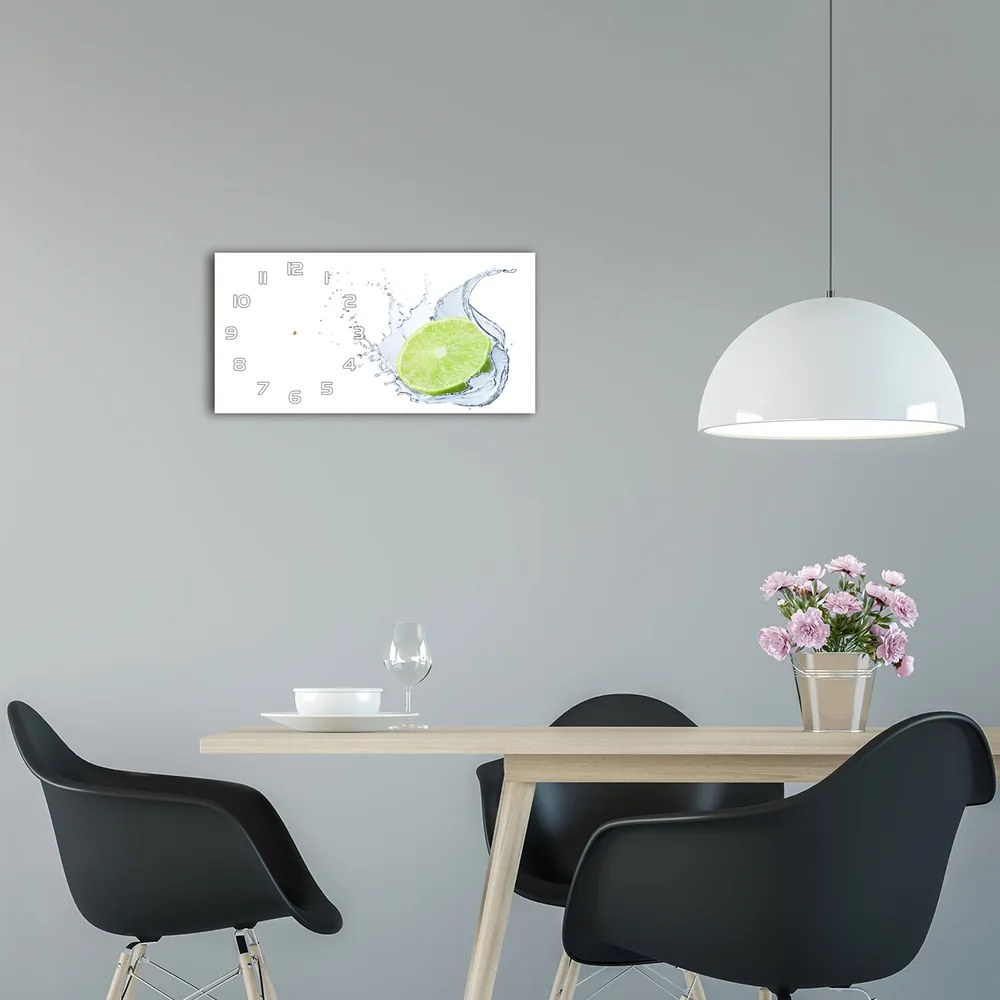 Moderné sklenené hodiny na stenu Limetka pl_zsp_60x30_f_102715406