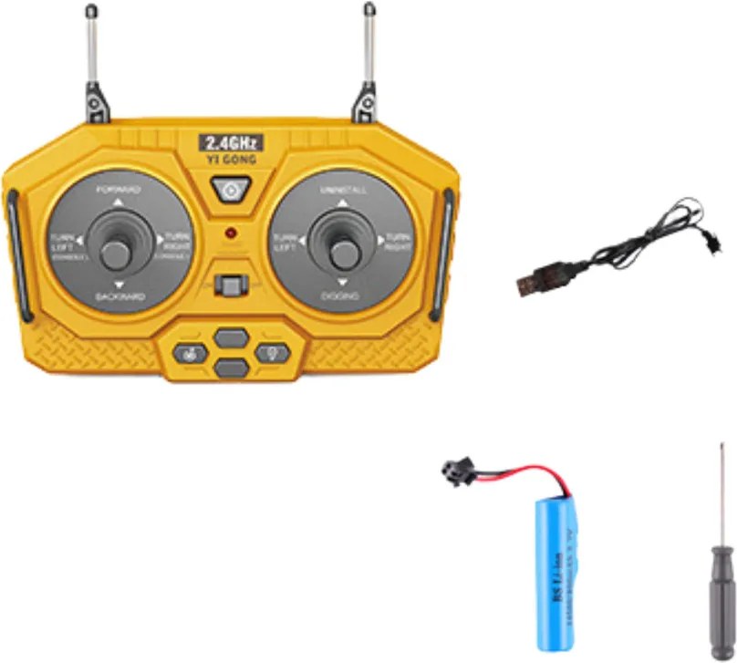 Diaľkovo ovládaný RC sklápač Huina Svetlá Zvuky Žltá 1:14