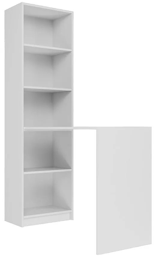 Písací stôl + Regál R50 biela mat