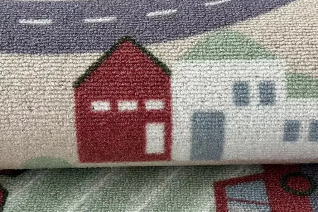 Vopi, Detský kusový koberec Scanroad 39 kruh, 200x200 (priemer) kruh, viacfarebná, detská izba